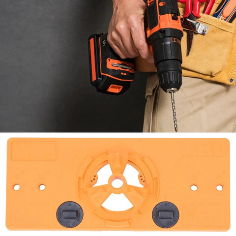 35mm Hinge Hole Jig Drill Set For Woodworking And Door Hinge Installation, Includes Cutter Bits And Locator For Precise Hole Alignment