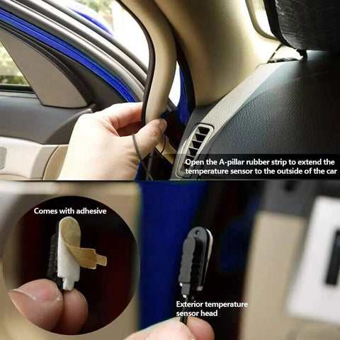 Installation of exterior temperature sensor for Car Digital Clock And Thermometer With LCD Display And 12-24V Voltmeter
