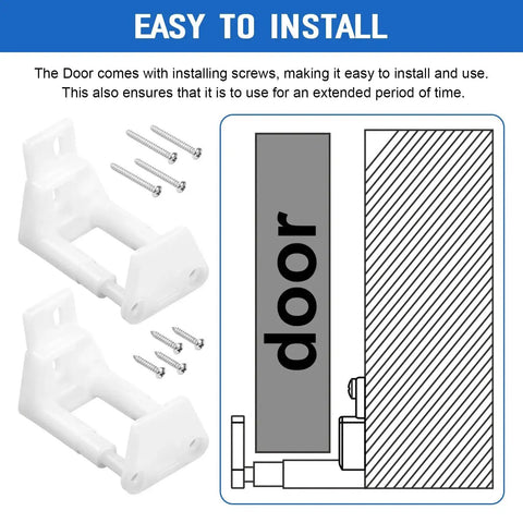 Diagram showing Adjustable Sliding Door Guide Set For Barn And Pocket Doors Floor Guide With Wall Mount RV Sliding Door Hardware Closet Door Guides For Carpet Barn Pocket Door Bottom Floor Guide Includes 2 Packs And 4 Screws installation.