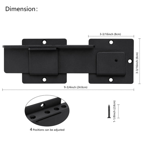 9 Inch Flip Gate Latch Lock With Four Padlock Holes Heavy Duty Four Millimeter Carbon Steel Adjustable Door Latch dimensions