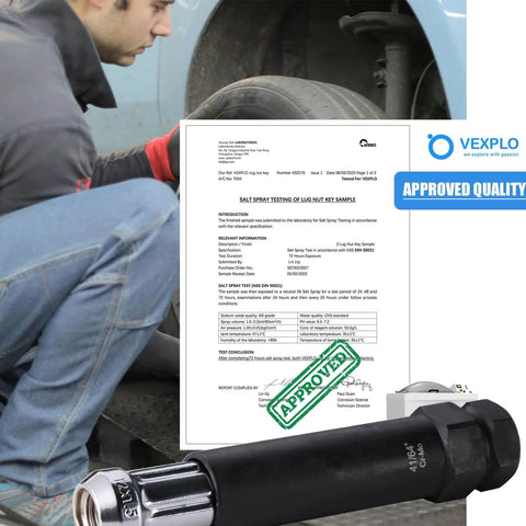 Mechanic using 2 Piece 6 Spline Lug Nut Socket Set For Locking Lug Nuts Removal Kit with approval document