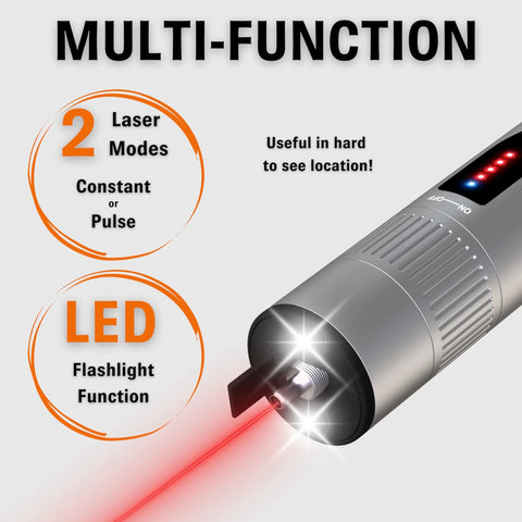 Sysotek fiber optic visual fault locator VFL pen with dual laser modes constant or pulse and LED flashlight