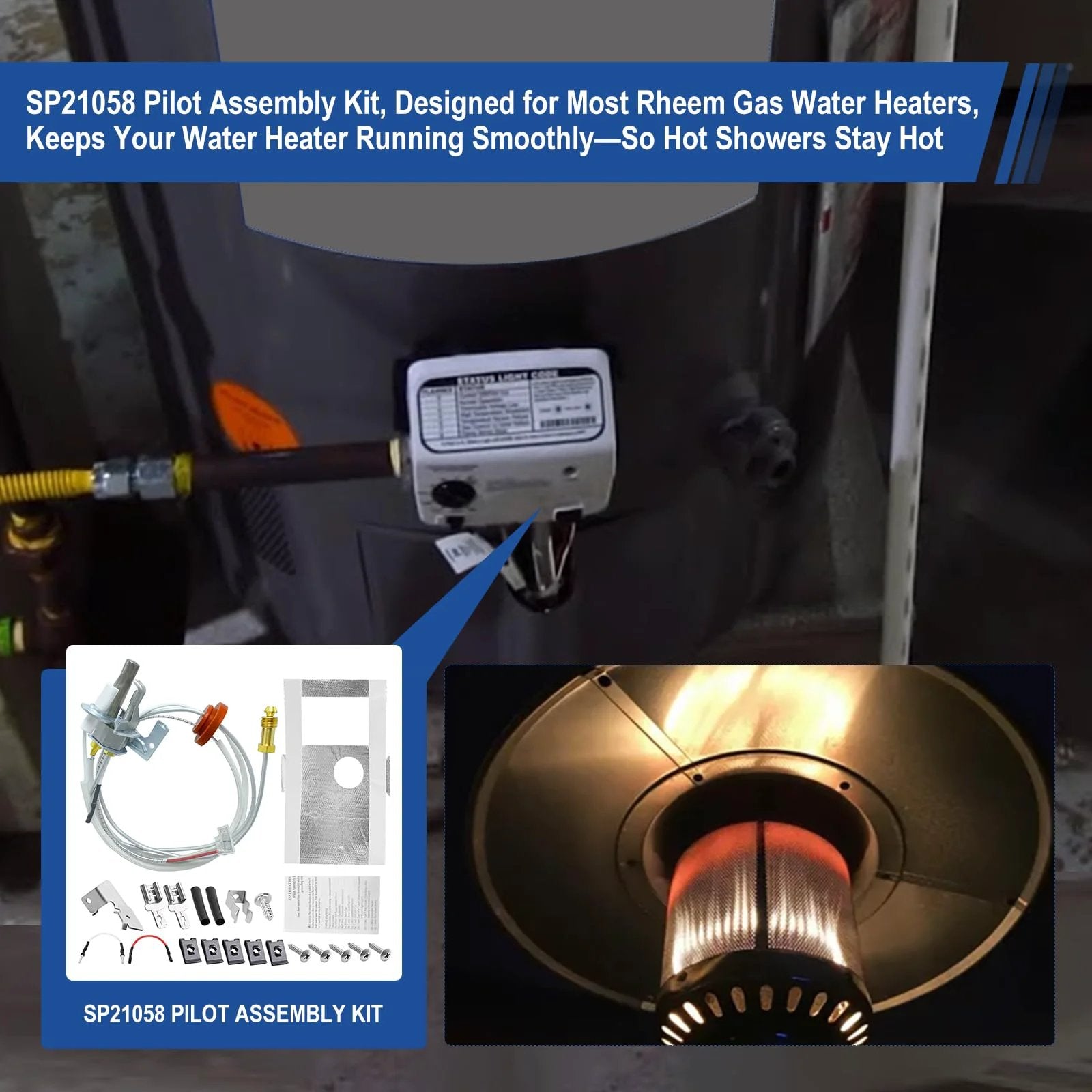 pilot assembly replacement kit SP21058 for Water Heate