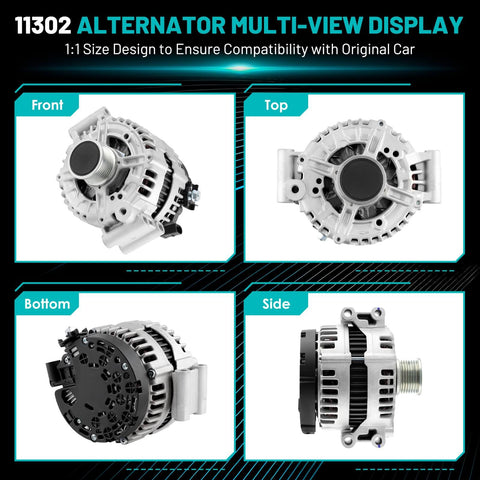 Beefy 180 Amp High Output Replacement Alternator for BMW 135i 335d 335i xDrive 335is 335xi 535i 535i xDrive 535xi 7 Groove Pulley