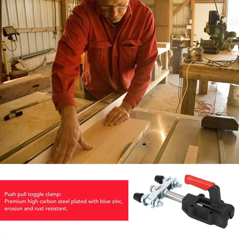 Built Tough Double Headed Toggle Clamp, Heavy Duty Push Pull Clamp With 600kg Clamping Force For Woodworking Jigs And Fixtures