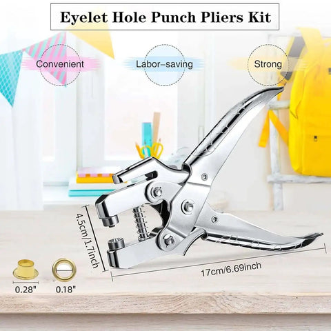 Eyelet Pliers Kit 3 16th Inch 5mm With 100 Grommets For Leather Fabric Belts Shoes And Clothes Repair Easy To Use Eyelet Tool Set