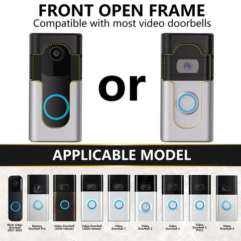 No Drill Adhesive Doorbell Mount For Blink And Ring Video Doorbells, 45 To 135 Degree Adjustable Angle, Anti Block Sensor