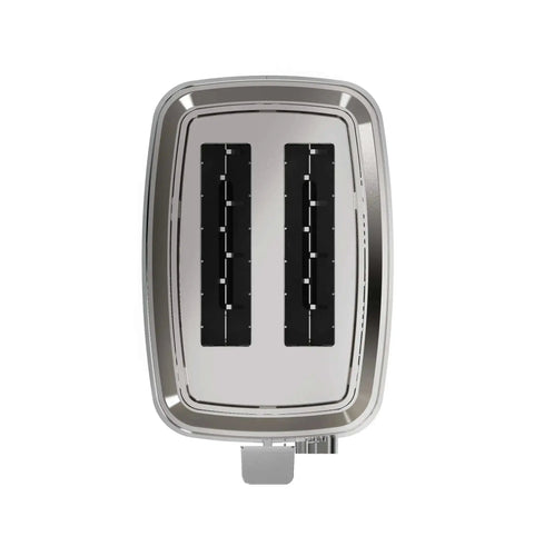 Top view of 2 Slice Stainless Steel Toaster With Extra Wide Slots For Bagels, Bread, Waffles And More, 7 Shade Settings, 850 Watts