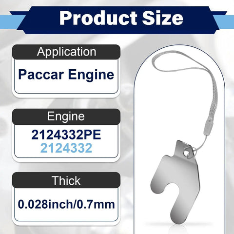 Two Piece Engine Brake Instrumentation Tool Set For Paccar 2124332 With Lanyards Feeler Gauge 0.7mm Stainless Steel