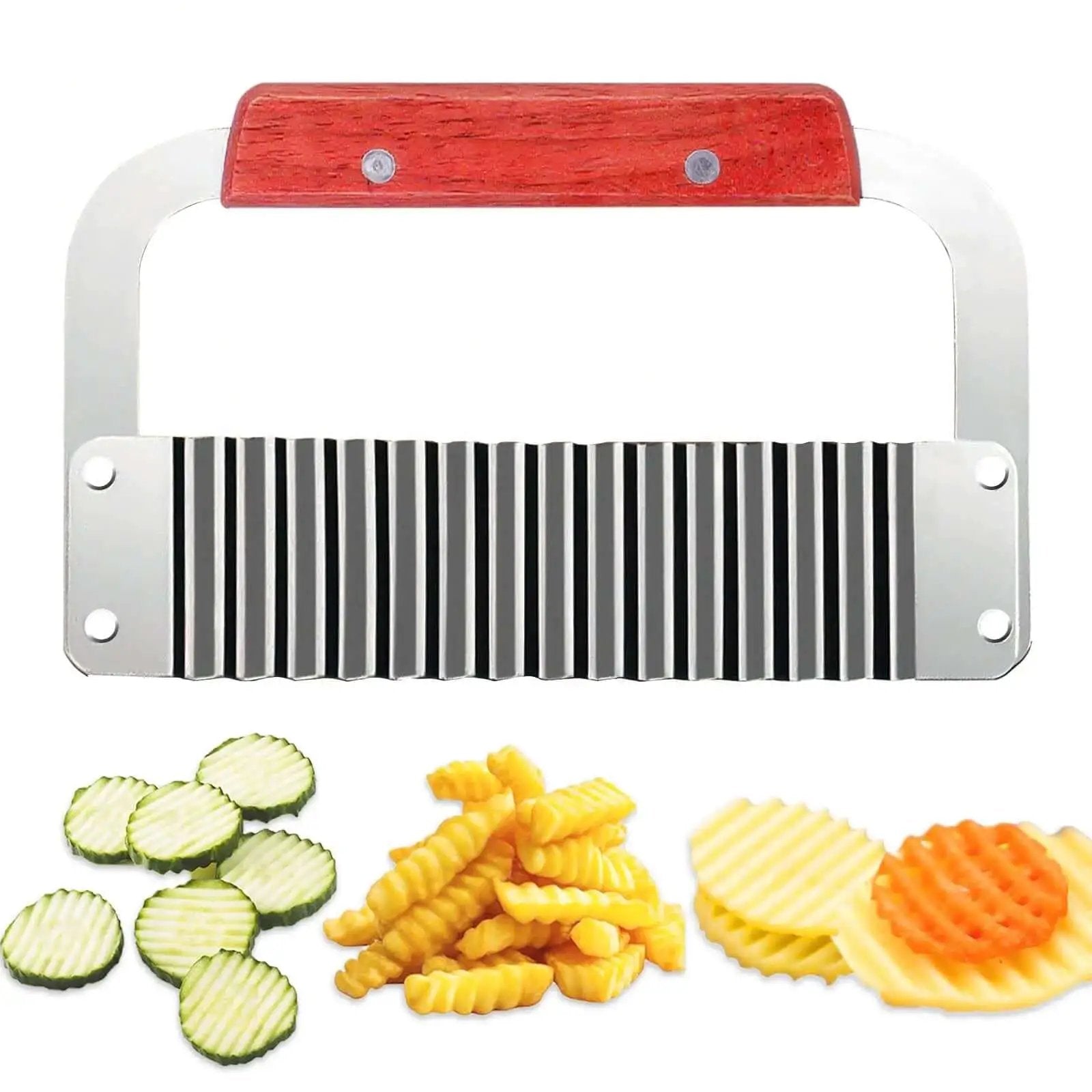 Extra Large Crinkle Cutter for Perfect Fries and Veggi...