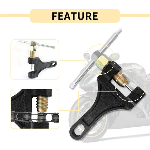 Heavy Duty Motorcycle Chain Breaker Tool For Chain Link Removal Fits 420 428 520 525 528 530 Universal Bike Chain Tool
