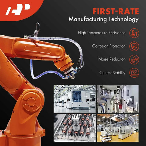 Industrial robot arm in factory showcasing first-rate manufacturing technology