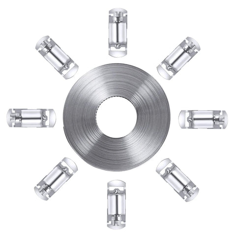 STEELSOFT stainless steel band clamp kit: coil strap with 8 clamps for 2.5–115 in diameter