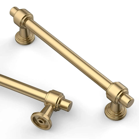 10 Pack 5 Inch Champagne Bronze Cabinet Pulls for Kitchen Cabinets and Cupboards 128mm Handles Hardware showcasing brushed finish