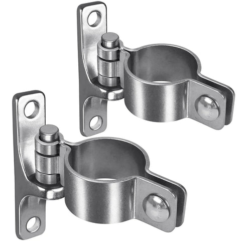 304 Stainless Steel Gate Hinges Two Pack Heavy Duty One And Three Eighths Inch Pipe Hinge With Five Eighths Inch Pin Wall Mount Anti Rust