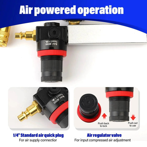 Engine Cylinder Leak Down Tester Kit For Cars, Trucks And Motorcycles, close-up of air compressor hookup, Blue TU-21 By Gnhydxfe
