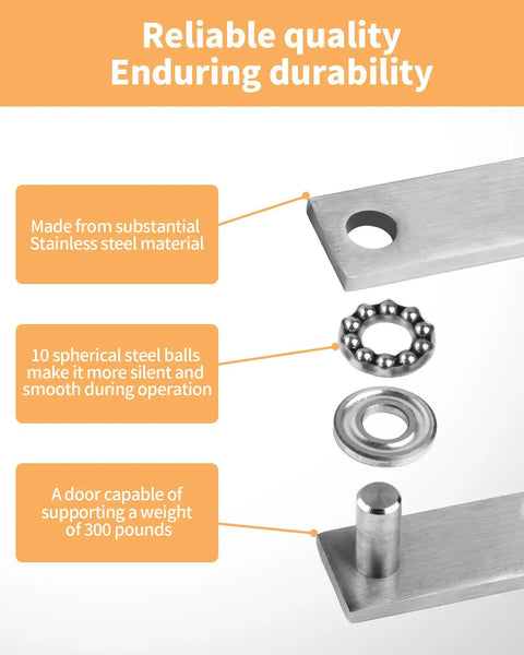 Heavy Duty Pivot Hinge For Wood Doors With 360 Degree Rotation Invisible Concealed Pivot Door Hardware shown with steel materials