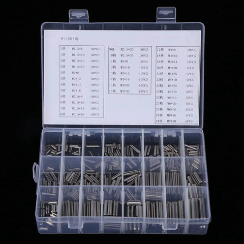 280 Pieces Roll Pin Set M1.5 M2 M2.5 M3 M4 M5 M6 M8 Stainless Steel With Box Slotted Spring Pins Assortment Kit
