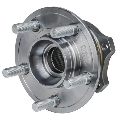 Pair Rear Wheel Bearing Hub Assembly For Dodge Charger 2015 2021 Challenger 2015 2021 And Chrysler 300 2015 2021 Non ABS 5 Lug 4 Bolt Square Flange Replacement Kit, showing a single metal hub with protruding studs and square flange.