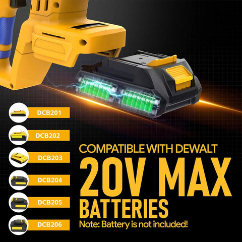 Cordless SDS Plus Rotary Hammer Drill With Brushless Motor, Safety Clutch, 4 Functions, 5 Drill Bits, Carrying Bag, Compatible With 20V Max Batteries For Concrete, Masonry, Wood, And Metal, Battery Not Included, battery slot view.