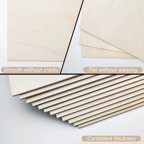 12 Pack Basswood Sheets 3mm Thick 12x12 Inch For Laser Cutting Craft Projects And DIY Architectural Models Smooth Flat Wood Slabs