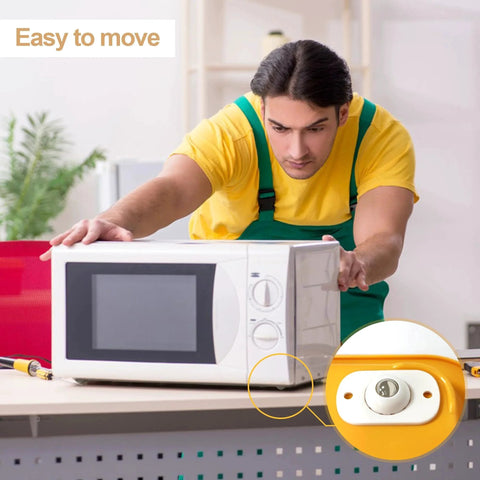 8 Pcs Self Adhesive Caster Wheels With 360 Degree Swivel For Kitchen Appliances And Small Furniture shown under microwave