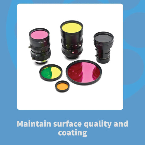 Camera lenses and filters for use with Optics Cleaning Solution With Microfiber Cloth For Smudge Free Lenses 2 Oz.