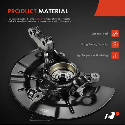 Front Left Steering Knuckle And Wheel Bearing Hub Assembly For Toyota Camry 2012 2017 L4 2.5L SE SE Sport XSE Special Edition Sedan Driver Side Replacement Part made of durable steel