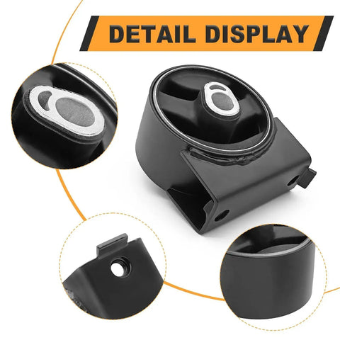 Front Engine Motor Mount For VW Routan 2011 2014 And Chrysler Town And Country 2011 2016 Grand Caravan 2011 2019 Ram Cargo Van 2012 2015 Replace OE 5273883AD A5665 EM-4050 For Smoother Ride With Strong Shock Absorption, close-up view showing black metal construction and detail features.