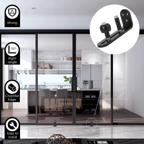 6 Pack Sliding Barn Door Floor Guide Heavy Duty Carbon Steel Adjustable Roller Bottom Guide For Double Barn Doors