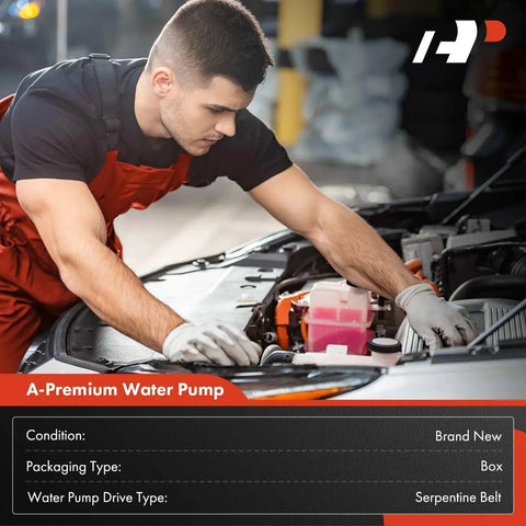 Mechanic installing Engine Water Pump With Gasket For Ford Crown Victoria, Mercury Grand Marquis, Lincoln Town Car 1991 To 1997 4 6L V8 Replacement OEM Grade, Gasket Included, High Performance Cooling Solution