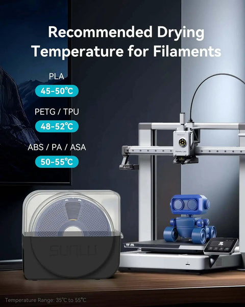Filament Dryer Box For 3D Printers With Built In Fan Dehydrator And Storage Keeps 1.75mm 2.85mm And 3.00mm PLA PETG ABS Filaments Dry
