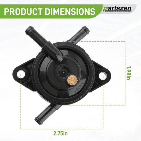 Top view of fuel pump replacement for FR FS FX series engines with dimensions 2.75in x 1.98in, focus keyword included