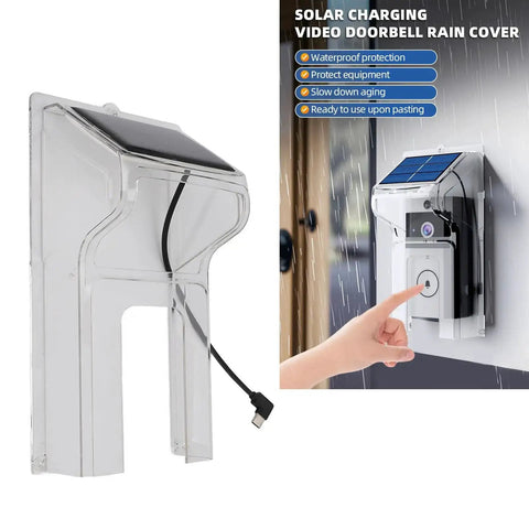 Sun Powered Doorbell Rain Cover No Fuss Shield With Transparent ABS Plastic Weatherproof For Standard Doorbells Easy Install