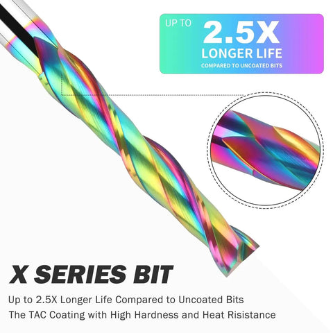 Extra Long Upcut Spiral Router Bit 5 Inch With 1/2 Inch Shank For CNC And Handheld Routers Solid Carbide 3 Inch Cutting Length TAC Coating Delivers Longer Life