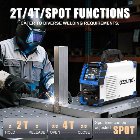 175 Amp Dual Voltage MIG Welder 110V 220V 5 In 1 Gas MIG Aluminum MIG Flux Core MIG Lift TIG And Stick Welding in use