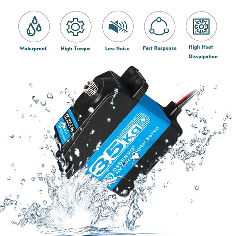 Pack Of 2 Beefy 35Kg High Torque RC Servo With 7.4V Digital Motor and Stainless Steel Gears, Waterproof feature displayed