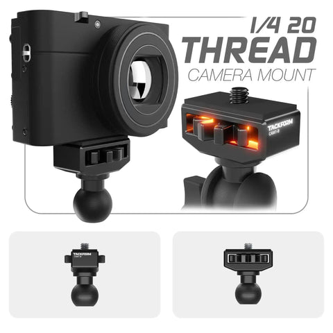 All Metal Camera Mount With 20mm Ball And 1 4-20 Screw Quick Tightening Ring No Tools Needed CNC 6061-T6 Billet Aluminum