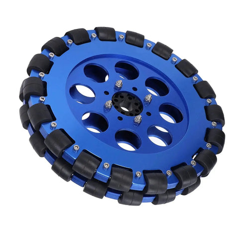 Omnidirectional Eight Inch Wheel With Aluminum Alloy Hub And Silicone Rollers For Robot DIY Projects Dual Ball Bearings High Load Capacity Up To 30 Kilograms