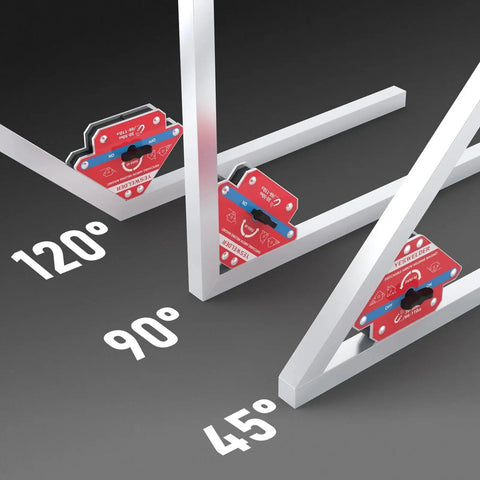 Arrow Shaped Welding Magnet Set With Switchable On Off 2 Pieces 110 LB Holding Power Magnetic Welding Holder for precise angles.