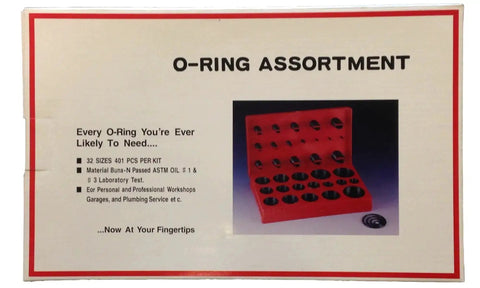 O Ring Kit Buna N 70A Durometer Black 401 Pieces In 32 Sizes With Plastic Case for Fluid and Hydrocarbon Sealing