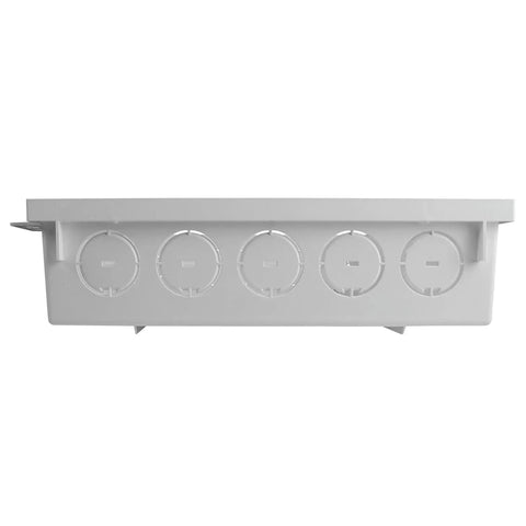 Side view of 30 Inch Media Enclosure For Home Networking And Cable Management, Recessed White ABS Box For Structured Wiring.
