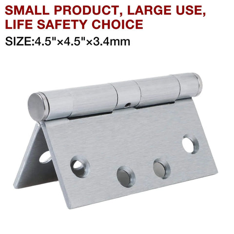 1 Pack Satin Chrome Door Hinges Four And A Half Inch By Four And A Half Inch Heavy Duty Industrial Grade Full Mortise Square Interior Exterior Hinge