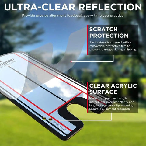 Classic Golf Putting Mirror For Alignment And Consistency Training On The Go Portable 12 By 6 Inch Practice Mirror acrylic surface