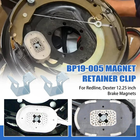 BP19-005 magnet retainer clips, 4-pack for Dexter 12.25-inch brake magnets; gray metal