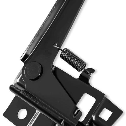 Close-up of black Hood Catch Release Assembly For 04-314 Inner Hood Release EDP Coated Steel showing spring and mounting holes.