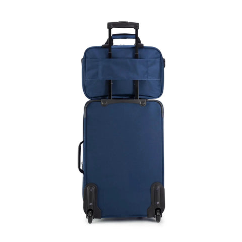 Softside Luggage Set With 23 Inch Expandable Wheeled Suitcase And 15 Inch Tote For Work Trips And Weekend Getaways Extra Space Plus Front Pockets