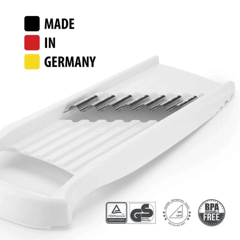 Premium XXL Wave Waffle Crinkle Cutter For Vegetables And Potatoes PowerLine White By Börner, wavy blade, BPA-free