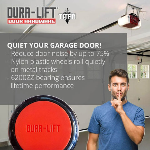 Quiet 2 In Sealed Nylon Garage Door Roller With 4 In Corrosion Resistant Stem 10 Pack Durable 6200ZZ Bearing For Ultra Smooth Operation Major Noise Reduction And Snap In Front And Back Caps