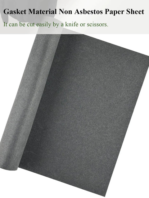 Gasket paper sheet, non-asbestos gray material, two sheets, 0.8/1.0/1.2 mm for DIY engine seals